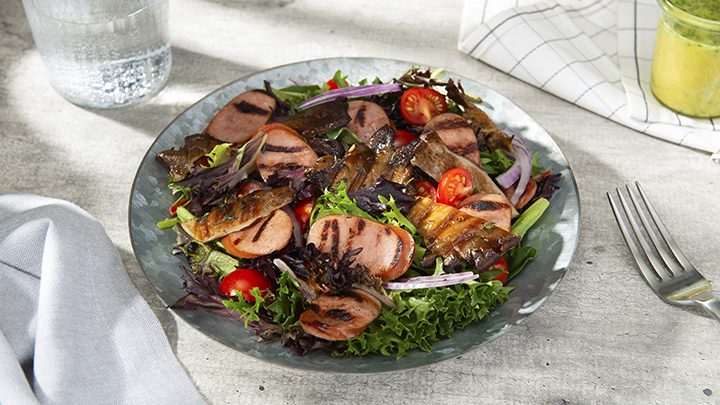 Grilled Sausage and Mushroom Salad