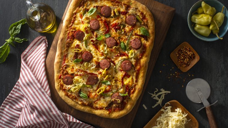 Italian Sausage Hero Party Pizza