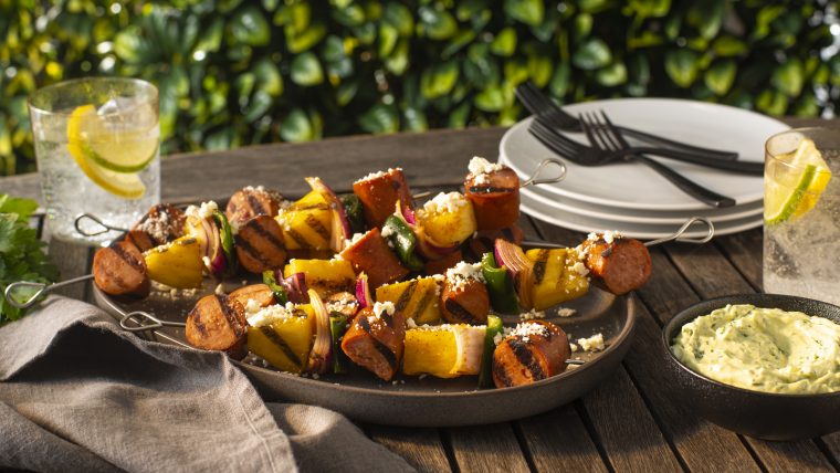 Sausage Al Pastor Kabobs