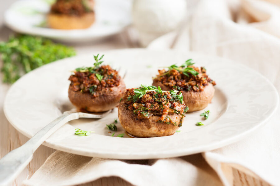Smoked Sausage Stuffed Mushrooms
